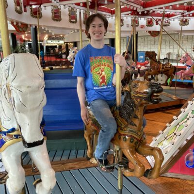 participant on a carousel